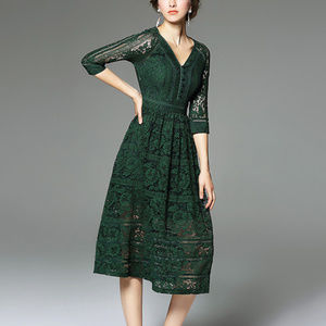 NWT Metisu "V Neckline Hollow Out Lace Dress"